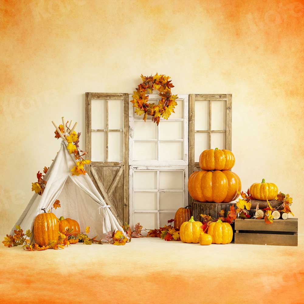 kate秋の収穫の背景写真撮影のためのハロウィーンのカボチャのテント