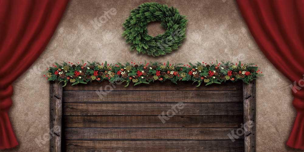 写真撮影のためのkateつのクリスマスツリーの背景のヘッドボード