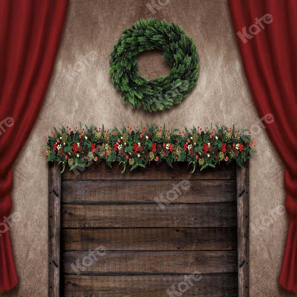 写真撮影のためのkateつのクリスマスツリーの背景のヘッドボード