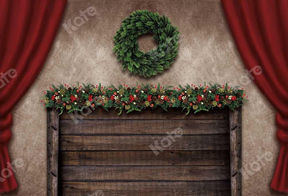 写真撮影のためのkateつのクリスマスツリーの背景のヘッドボード