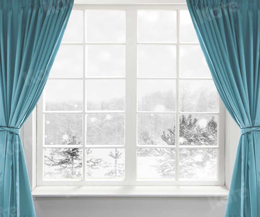 写真撮影のためのkateつの窓の屋内背景冬の雪