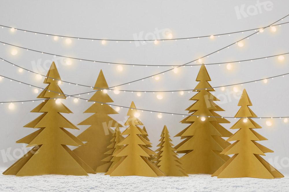 kateクリスマスツリーの背景冬の雪の光