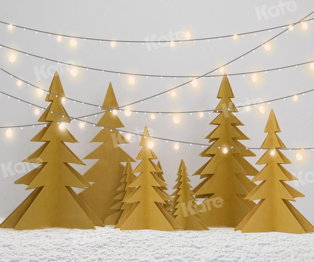 kateクリスマスツリーの背景冬の雪の光
