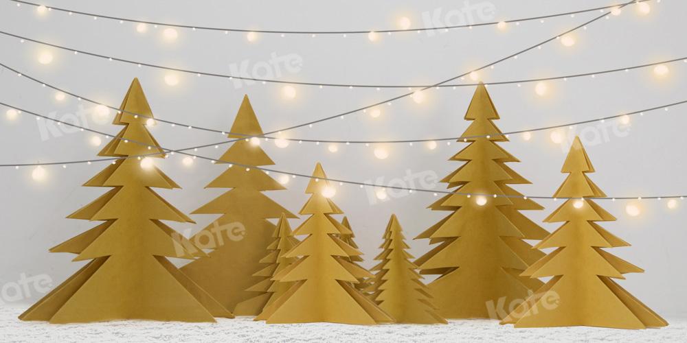 kateクリスマスツリーの背景冬の雪の光