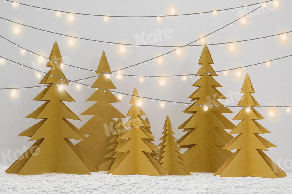 kateクリスマスツリーの背景冬の雪の光