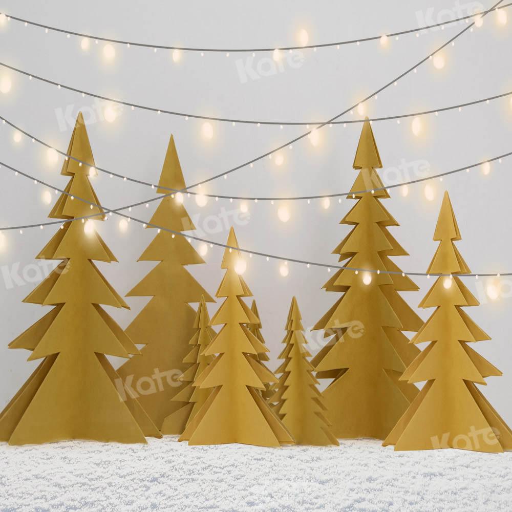 kateクリスマスツリーの背景冬の雪の光