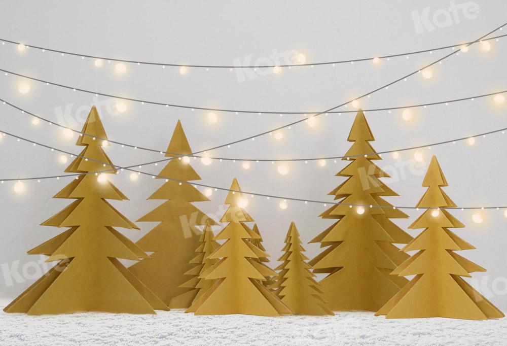 kateクリスマスツリーの背景冬の雪の光